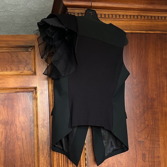BCBGMAXAZRIA Alexandria Vest Puff One Shoulder Black Size Small - Picture 13 of 16